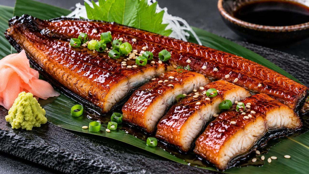 Japanese eel unagi nigiri sushi