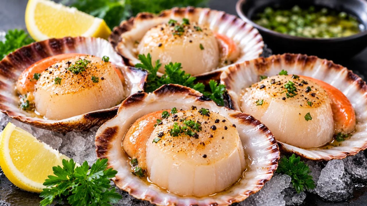 Scallop nigiri sushi